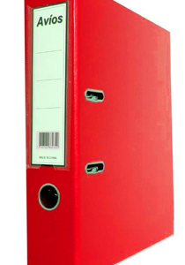 BIBLIORATO AVIOS PVC  A4 LOMO ANCHO ROJO