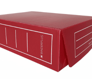 CAJA DE ARCHIVO CORRUGADO PLASTICO LEGAJO 12 ROJO