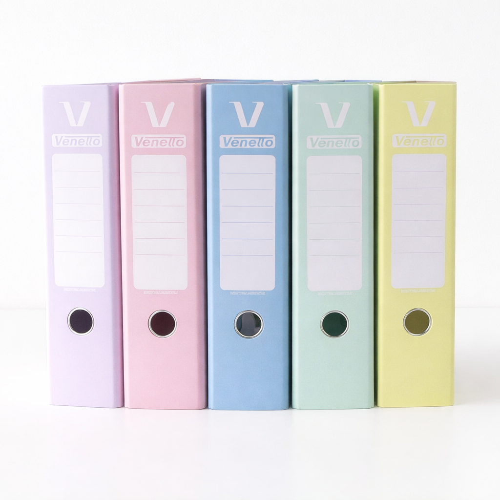 BIBLIORATOS VENETTO A4 COL.SURTIDO PASTELES - PACK X 5 UNIDADES -