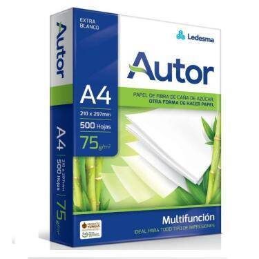 RESMA LEDESMA AUTOR A4 75 GRS - X 5 UNIDADES -