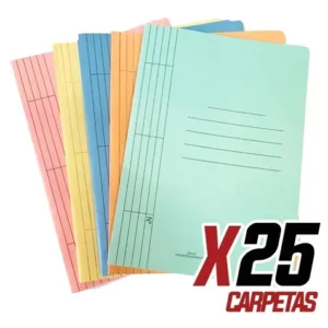 CARPETA CARTULINA VELOX F 55 BROPACO PACK X 25 UNIDADES - VARIOS COLORES -