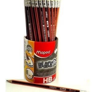 Lapiz NEGRO Grafito Maped Black Peps Tubo X72u. C/goma (851759/851859)