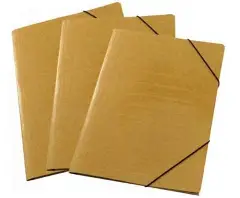 CARPETA 3 SOLAPAS CON ELASTICO CARTON PRESPHAN NUMERO 5 - MANILA KRAFT